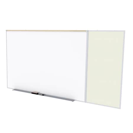Ghent Combo Whiteboard/Bulletin, Mag Por/Vnyl, Styl C, 4 ft H x 16 ft W, Ivory SPC416C-V-185